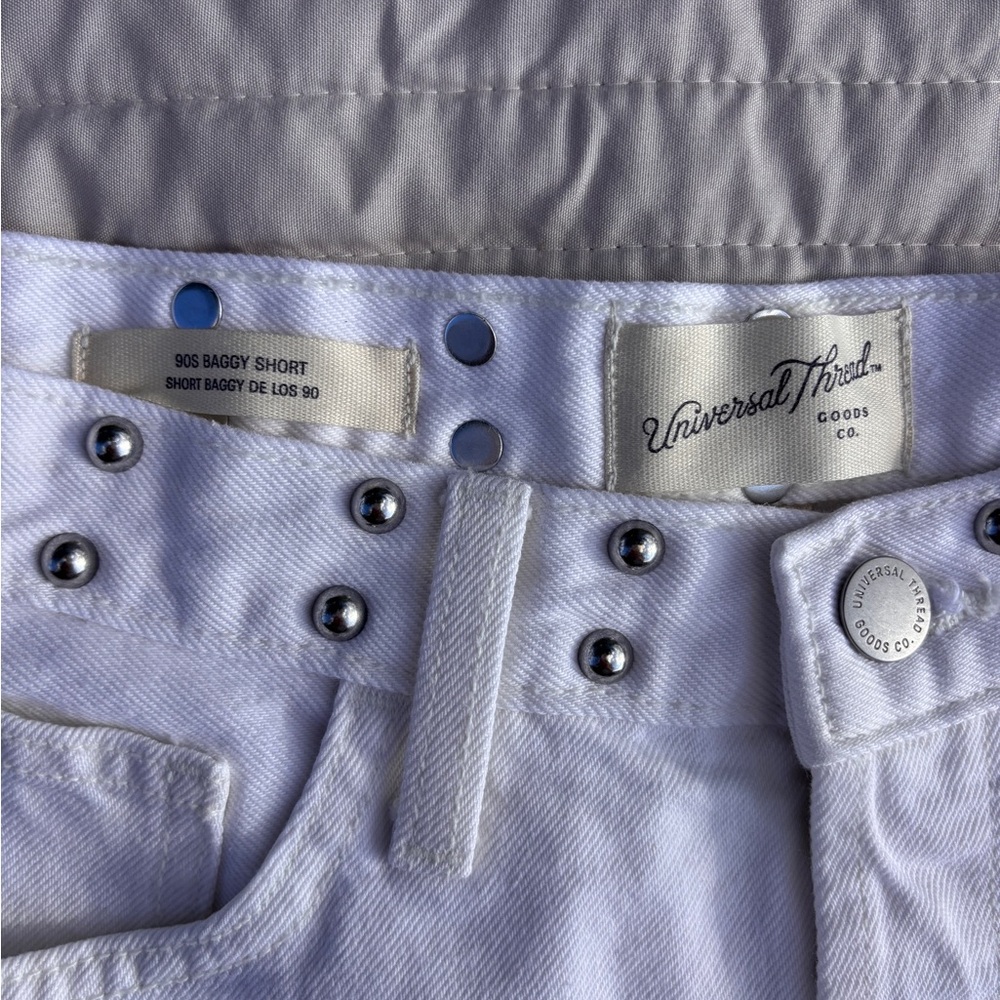 Universal Thread White Stud-Embellished Baggy Sho… - image 1